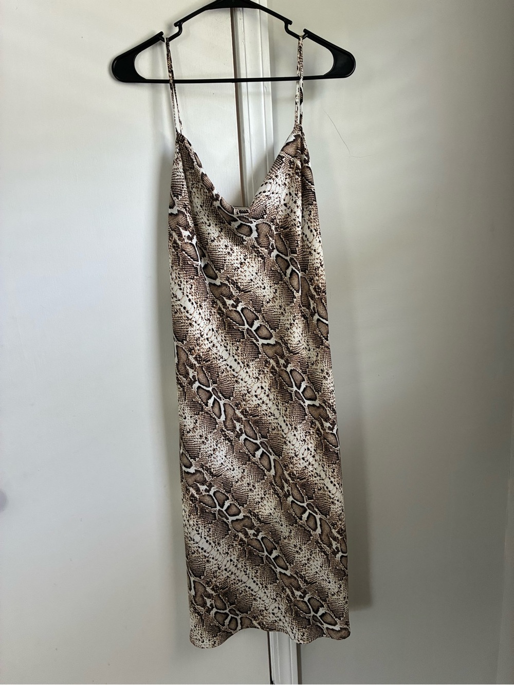 Gilli Snake-Print Slip Midi Dress - Brown & Beige